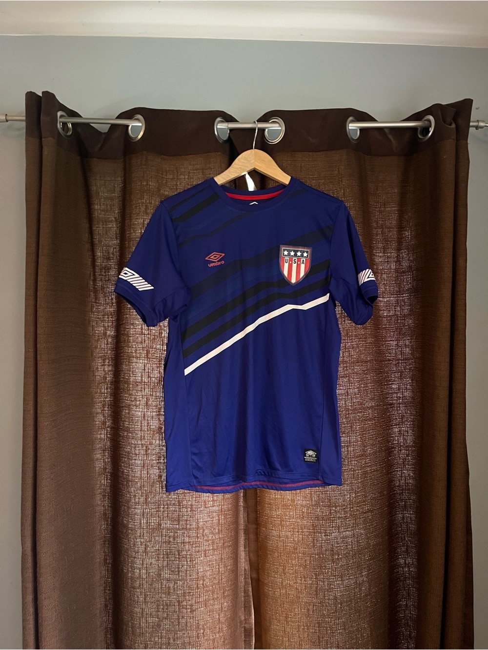 Umbro Team USA Blue Athletic Soccer Jersey with Crest